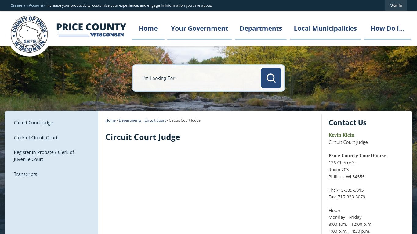 Circuit Court Judge | Price County, WI - Official Website