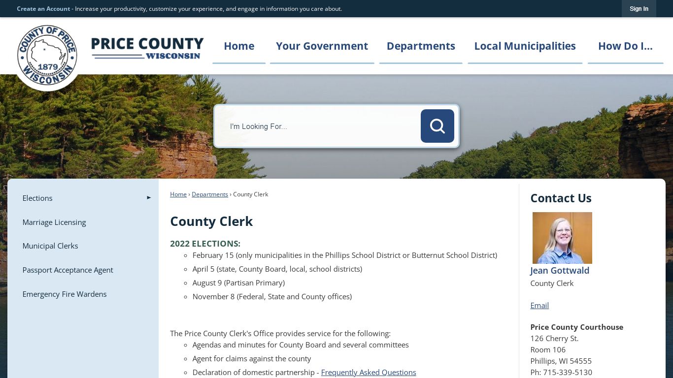 County Clerk | Price County, WI - Official Website